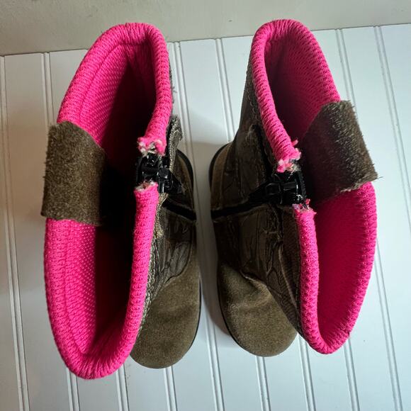 Game Winner Leather Outdoor Woodland Girl's Side Zippered Boots Shoes Size 13B - Picture 14 of 14